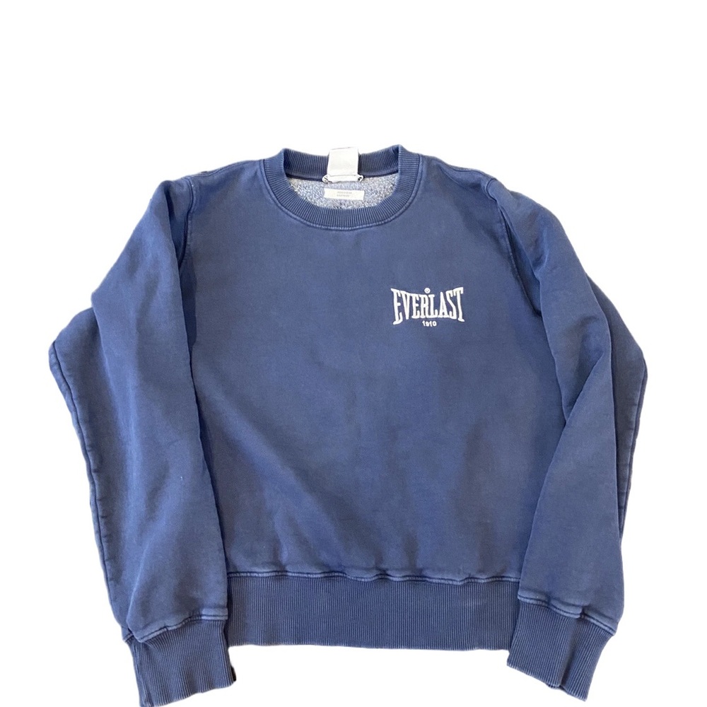 Zara Men's Blue Crewneck Sweater